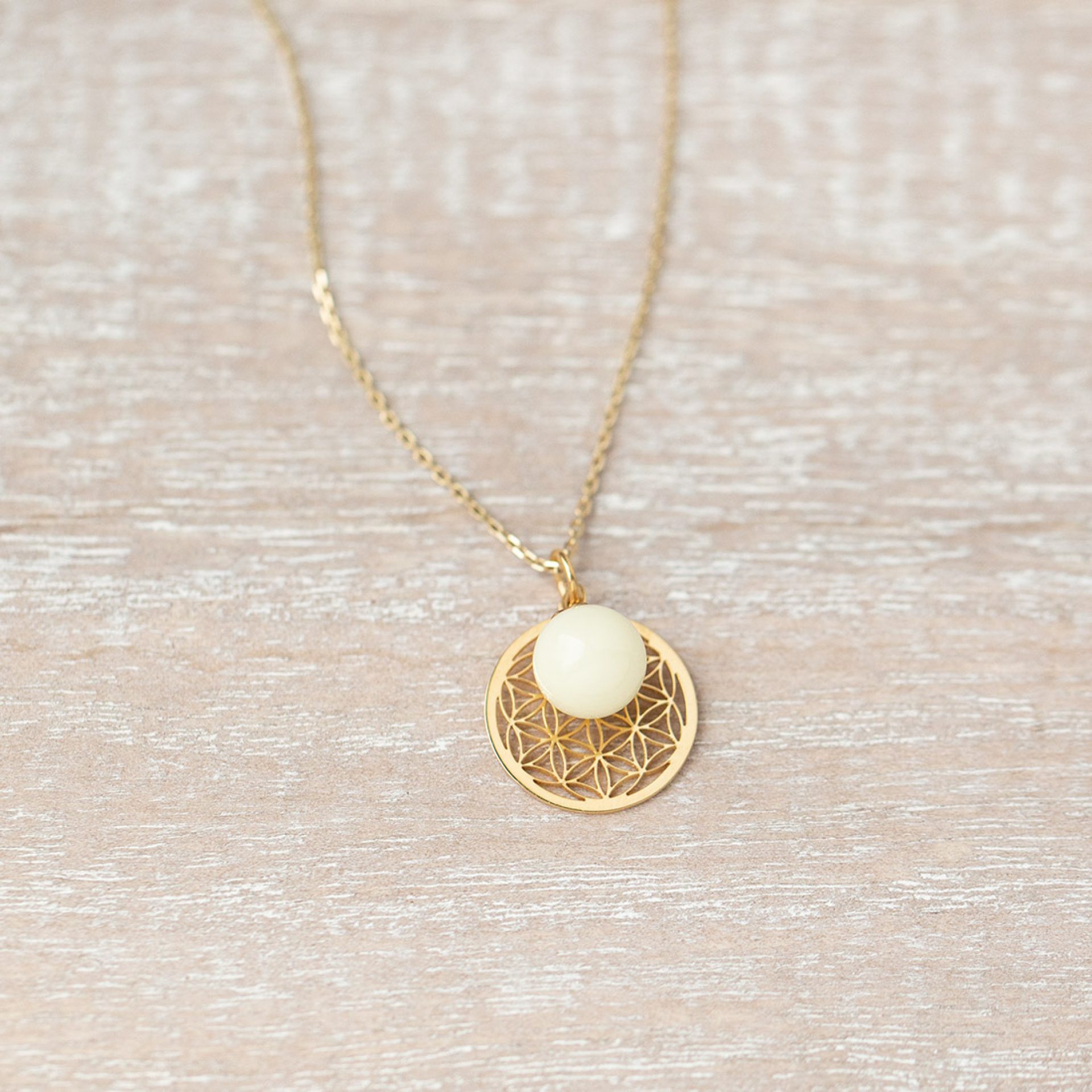 Muttermilchkette mit Lebensblume in Silber oder Gold