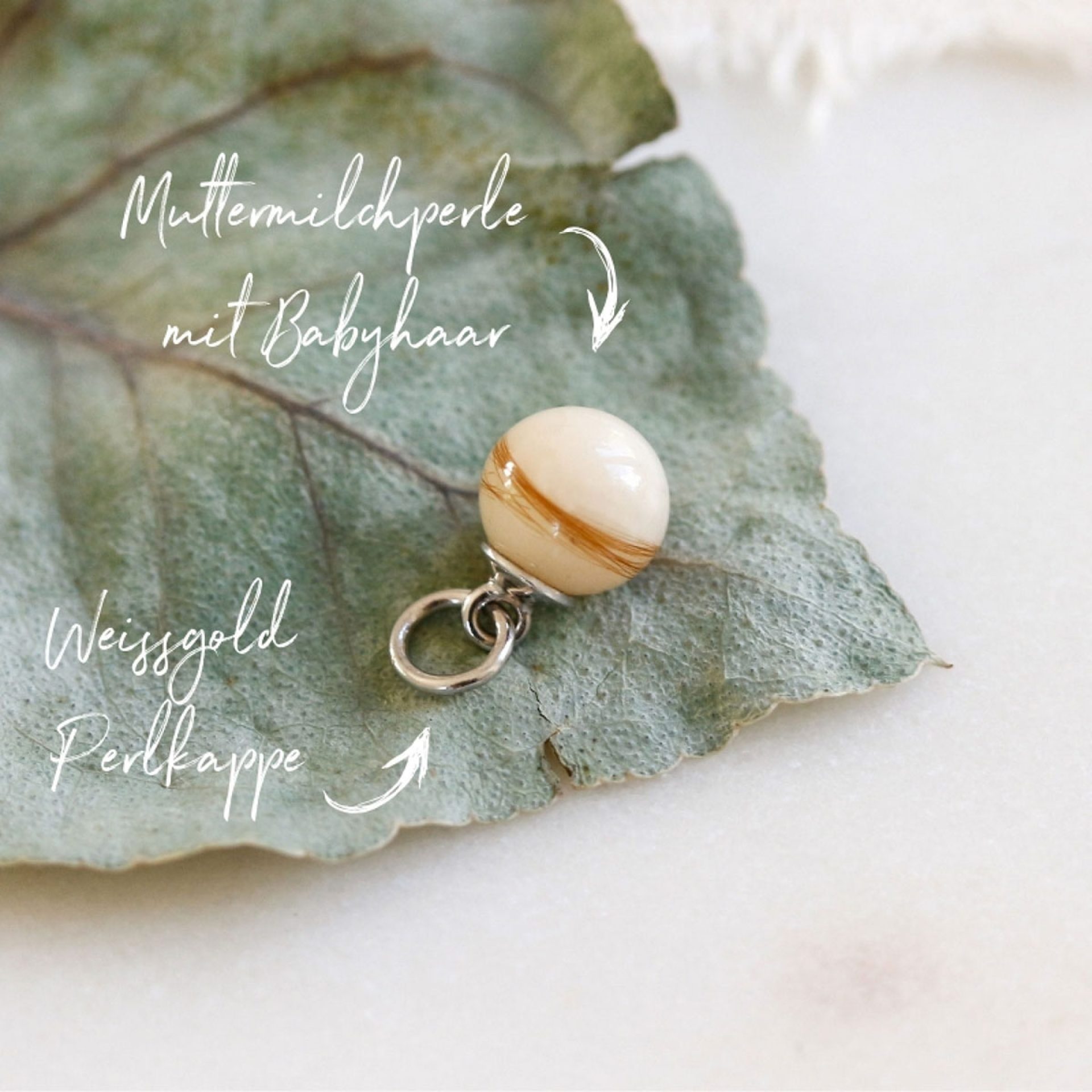 Muttermilchperle mit Babyhaar Schmuck für Mamas
