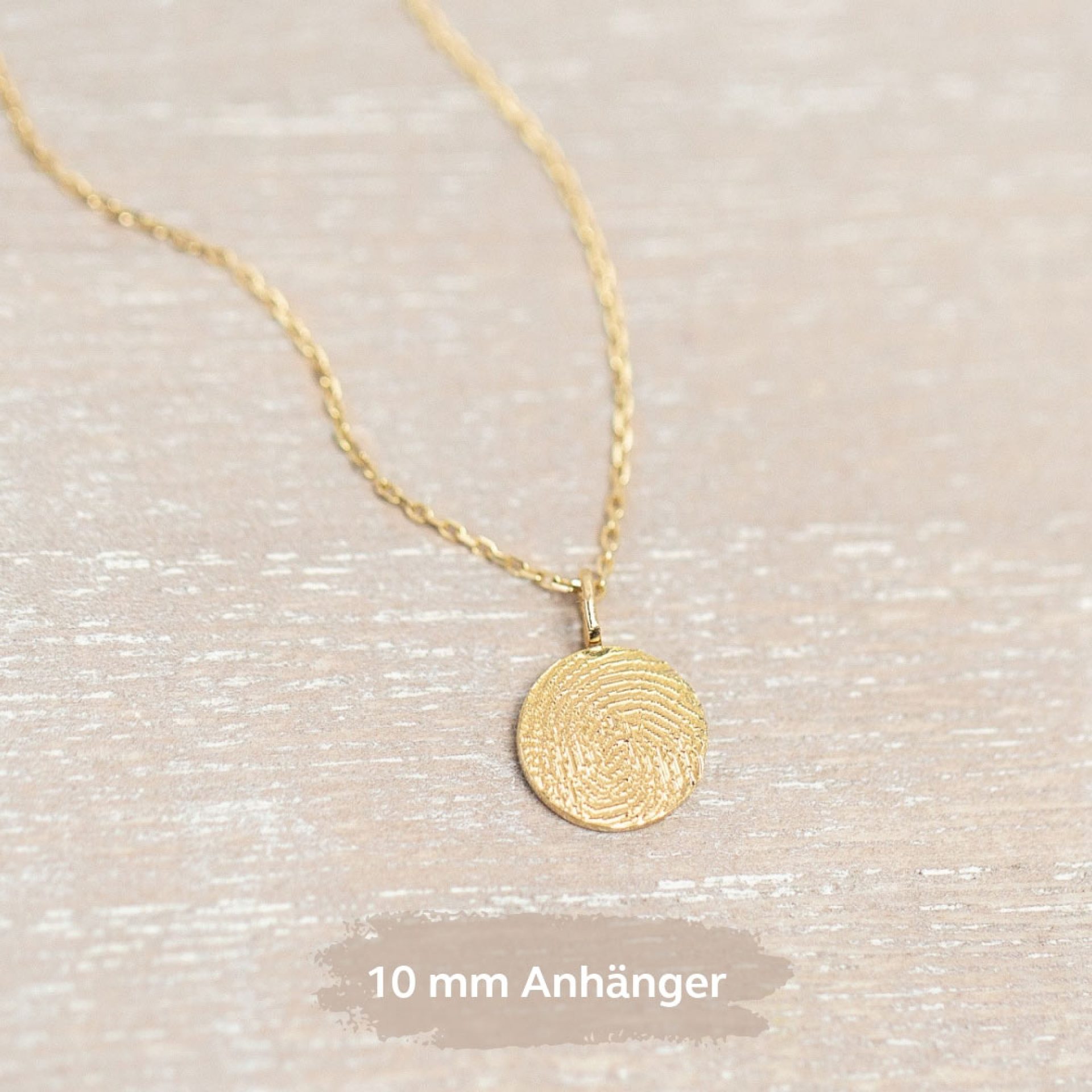 Fingerabdruck Plättchen Anhänger Silber Gold Schweiz