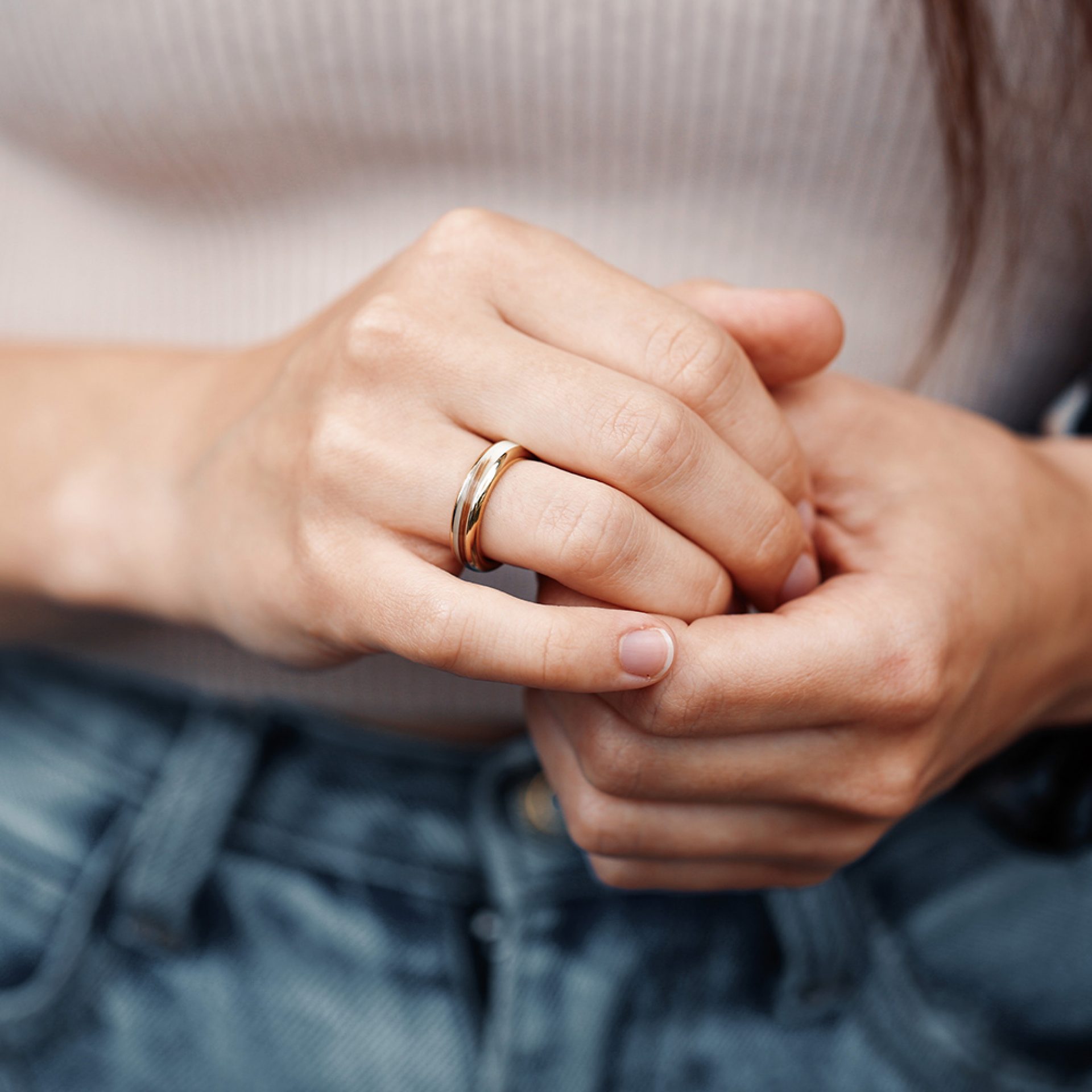 Muttermilchring aus Echtgold 750 Gold mit Babyhaar Schweiz