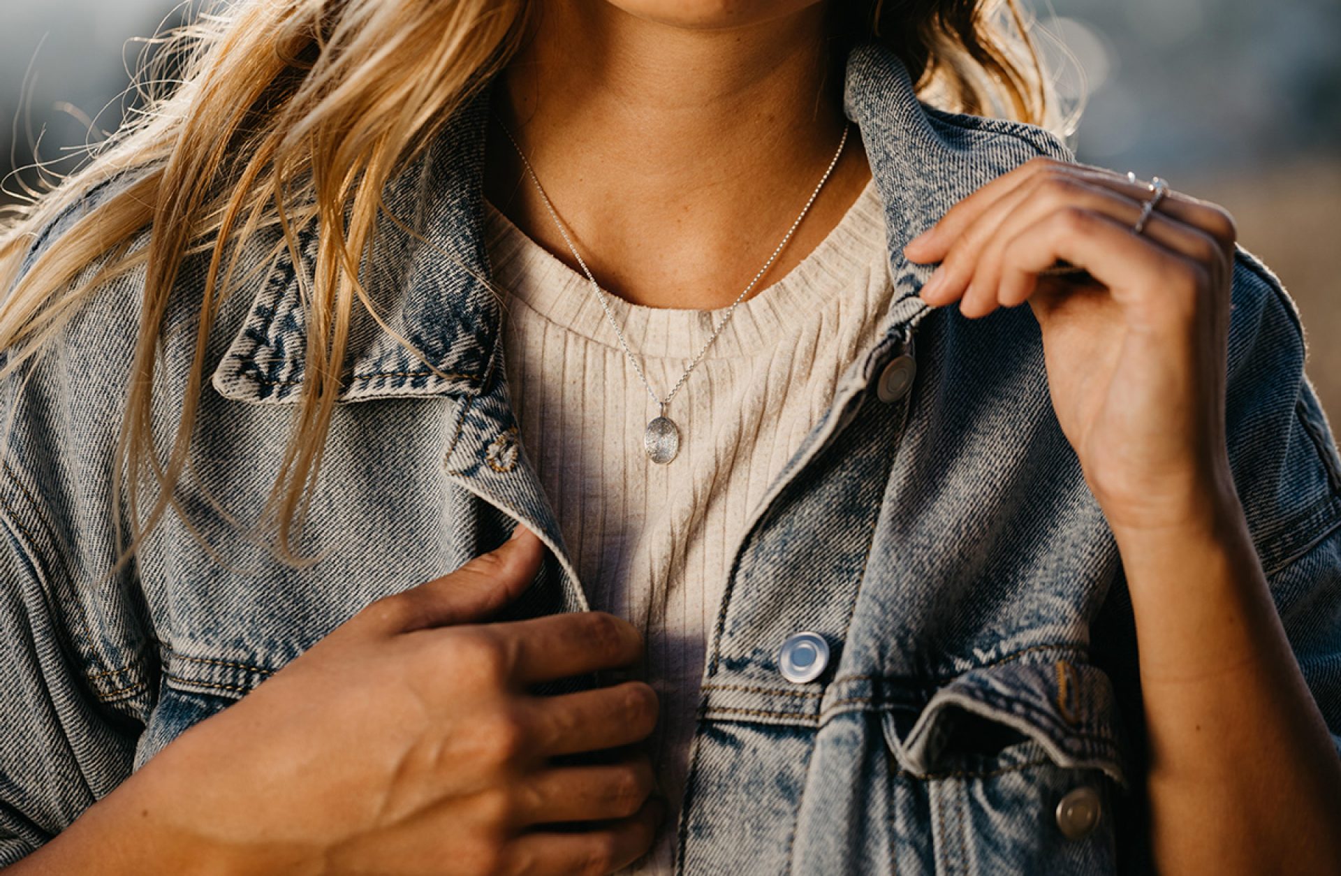 Gravurkette mit Fingerabdruck personalisierte Kette für Frauen Echtgold