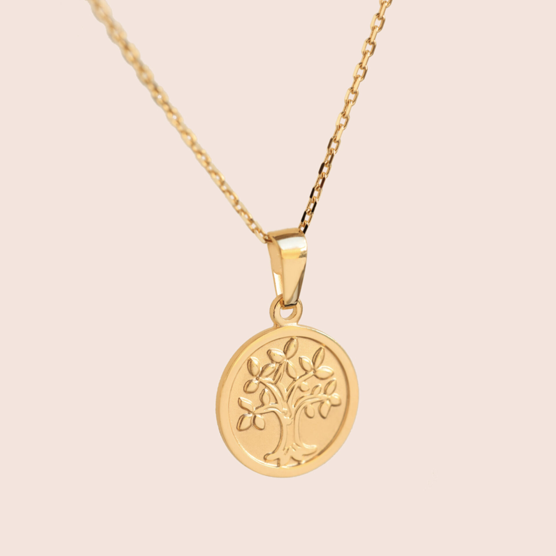 Lebensbaum 750 Gold Anhaenger Kette Schmuck