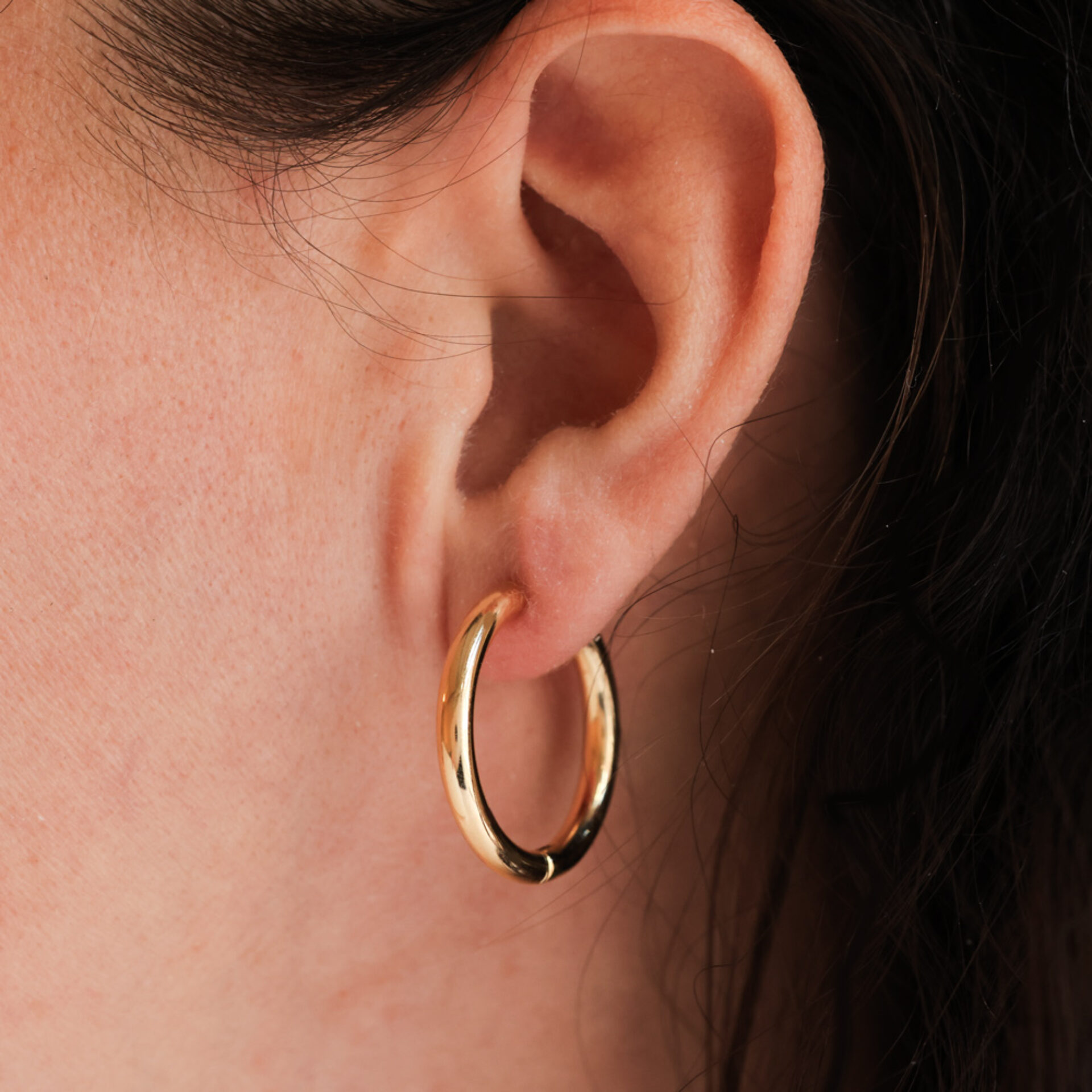 schlichte creolen mit klappverschluss gold 750